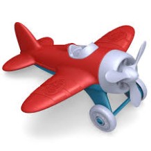 red airplane - green toys